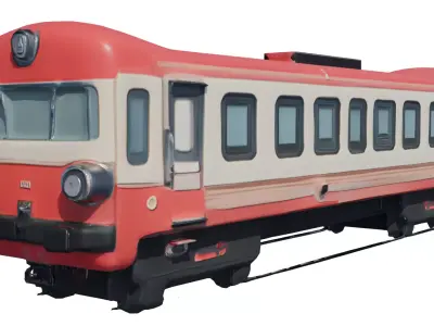 Stylized Retro Train Engine Lowpoly PBR Asset Low-poly 3D model