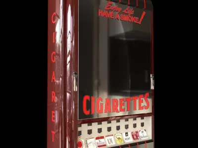 Rowe cigarette dispenser new used and worn PBR model Low-poly 3D model