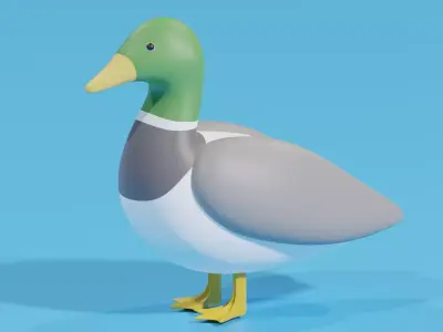 Cartoon Duck 3D model get