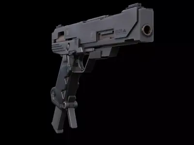 Cyberpunk Energy Pistol PBR Tactical Sidearm FBX Blender Low-poly 3D model