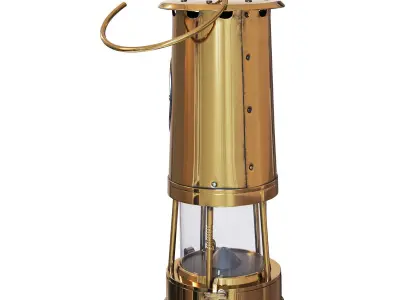 Brass and Cast Iron Miners Lantern 3D model