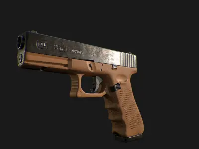 Glock 22 game ready and textures Low-poly 3D model