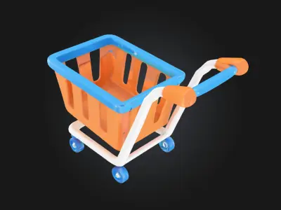 Shopping Cart Bliss  Everyday Utility with a Touch of Whimsy 3D model