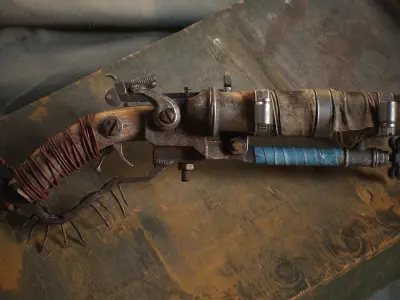 POST-APOCALYPTIC SHOTGUN Low-poly 3D model