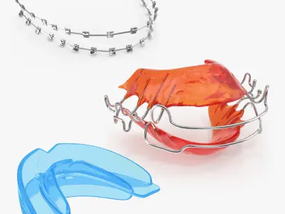 Dental Tooth Braces and Retainer Collection 3D model