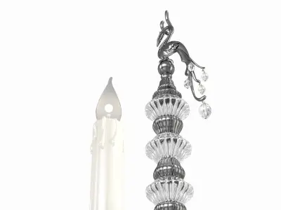 Maison Bagues Bronze Crystal and Rock Crystal Six-Light Chandeli 3D model