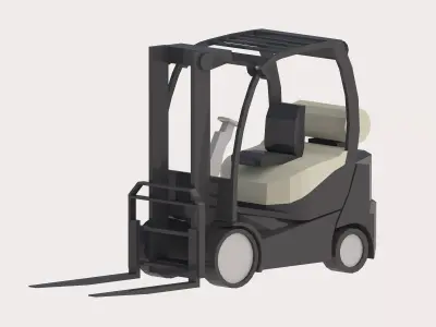 Forklift D-5 Simplified Low-poly 3D model