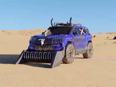 Post Apocalyptic Armored Car - High Poly Model - 4K PBR Textures 3D model
