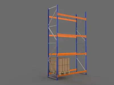 Warehouse Rack and Pallet 3D model