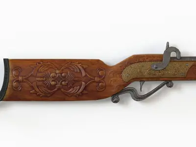 low poli classic rifle Low-poly 3D model