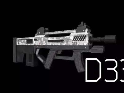D33 Assault Rifle - GameReady - LowPoly Low-poly 3D model