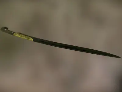 Curved Sword low poly PBR Weapon Low-poly 3D model