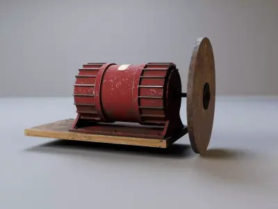 soviet grinding machine Low-poly 3D model