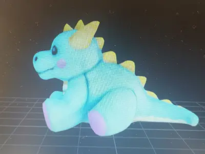 peluche of a dragon Low-poly 3D model