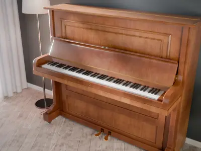 Wooden Upright Piano 3D model