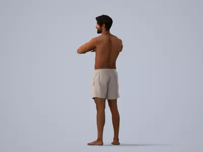 00403Simon013 - Adult Middle Eastern man exercising outdoors in 3D model