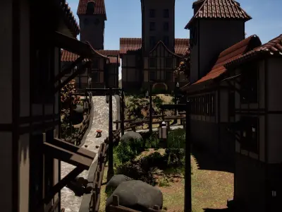 Picturesque Village Landscape 3D model