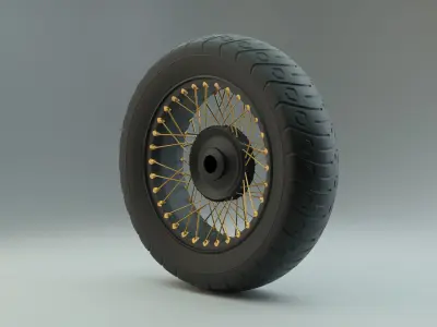 Motorcycle Spoke Wheel 3D model