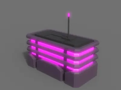 PBR Sci-Fi Building A06 Low-poly 3D model