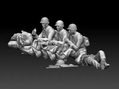 American soldiers ww2 3D print model