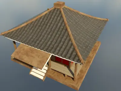 Asian Dojo Low-poly 3D model
