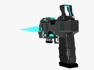 Sci-Fi Styled Pistol Low-poly 3D model