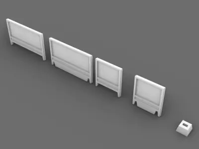 Type 4 soviet industrial concrete fence PO-2 3D print model 3D print model