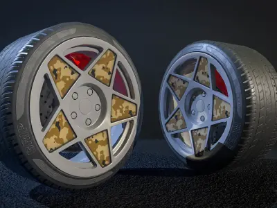 Advan wheel - pbr low poly model Low-poly 3D model
