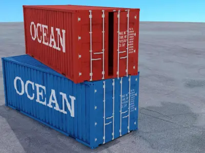 Container shipping Low-poly 3D model 5
