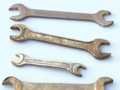 Wrenchs High Poly wrenches 3D model