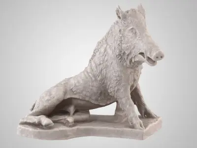 Marble Porcellino Statue 3D model
