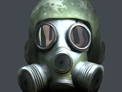 Helmet 3d model military combat Military Low-poly Low-poly 3D model 14