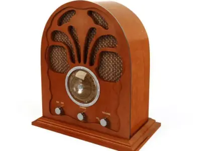 Retro Wooden Radio 3D model