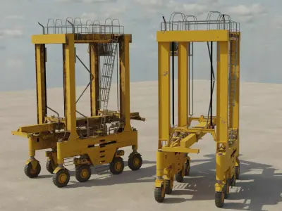 Harbor Straddle Crane Low-poly 3D model