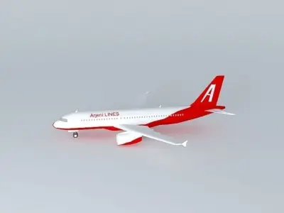 A320 white plane Free 3D model