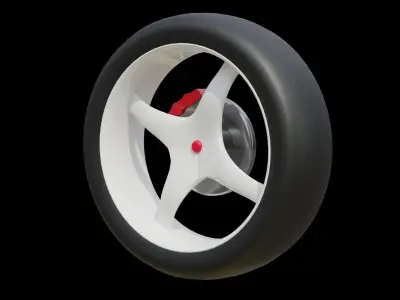 Low  poly Wheels 3D model Free low-poly 3D model