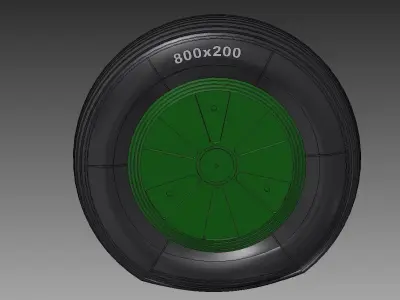 Mig-21 spoke wheel - grooved tire 3D print model