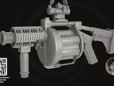 3D Model Milkor MGL - Tactical Rotary Grenade Launcher 3D model