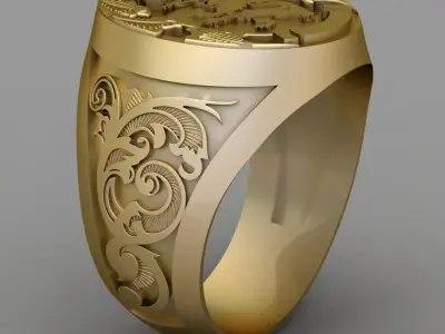 Antique Royal Signet Ring 3D print model