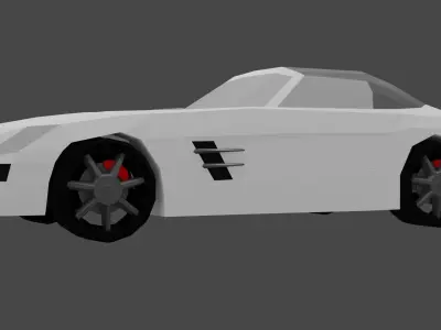 Mercedes Benz SLS AMG Roadster - low poly full rigged Low-poly 3D model