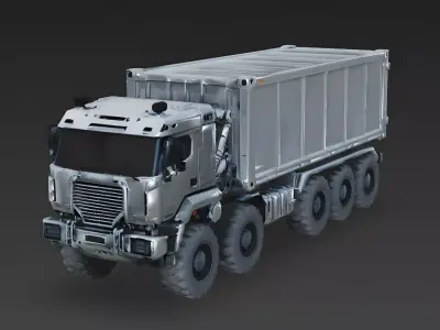 Realistic Heavy Industrial Hauler 3D Model Low-poly 3D model