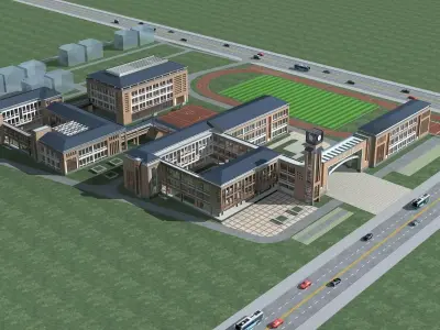 School Building 3D model 49