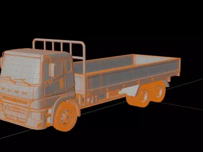 Mitsubishi Fuso Shogun Flatbed truck 3D model