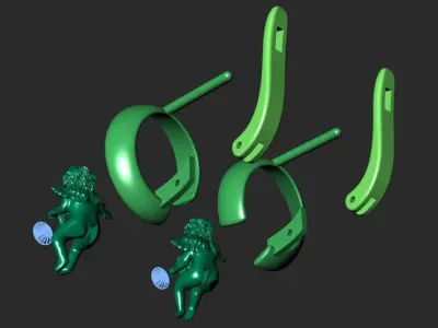EARRINGS IN THE FORM OF ANGELS Printable Model 3D print model purchase