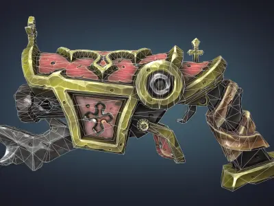 Inquisitor pistol Low-poly 3D model