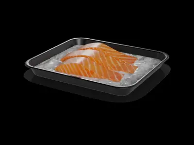 Salmon and salmon products Salmon Sashimi Low-poly 3D model