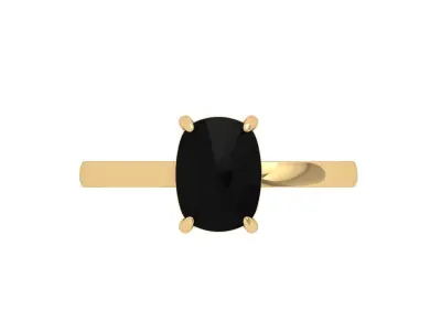 Cushion Solitaire Ring 3D print model 2