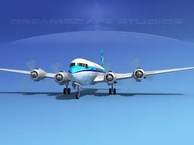 Douglas DC-6 KLM Roal Dutch Airlines 3D model