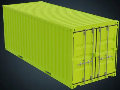Cargo Container 6 Basic Low-poly 3D model