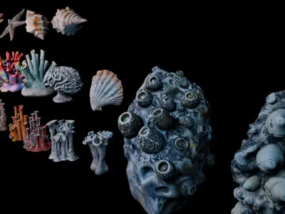 Reef Asset Pack Low-poly 3D model